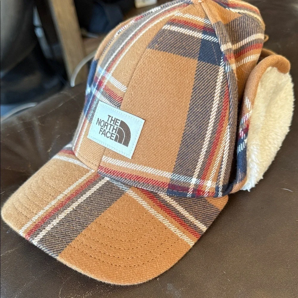 North Face Campshire Earflap Hat in a plaid pattern